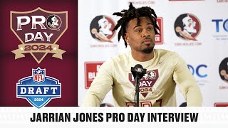 FSU Football  JARRIAN JONES 2024 FSU Pro Day Interview  NFL Draft [upl. by Wolbrom]