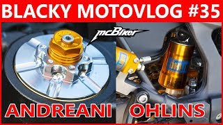 MONOAMMORTIZZATORE OHLINS E CARTUCCE ANDREANI  BLACKY MOTOVLOG 35 [upl. by Ahsienod]