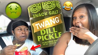 Putting A WHOLE Bottle Of DILL PICKLE SALT On My ANGRY WIFE FOOD SHE THREW UP [upl. by Eidnas]