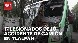 Así quedó el camión de pasajeros que chocó con un tráiler en alcaldía Tlalpan CDMX  Las Noticias [upl. by Mel]