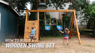 How to Build a Wooden Swing Set [upl. by Ahsropal913]