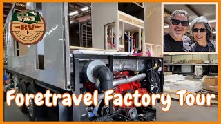 FORETRAVEL FACTORY TOUR  Custom Made Diesel Pusher [upl. by Anoiuq]