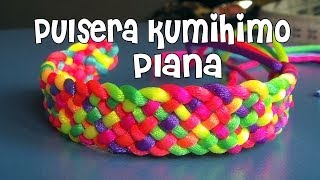 DIY pulsera kumihimo plana  DIY Kumihimo bracelet [upl. by Annawd]