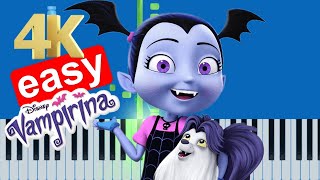 Vampirina Theme Song Slow Easy Beginner Piano Tutorial [upl. by Ludovico]