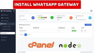 Tutorial Install Whatsapp API Gateway on Cpanel  Shared Hosting [upl. by Lucilla]