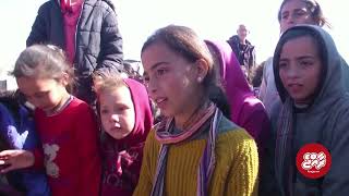 Volunteer teacher runs daily classes for displaced children in Gaza camp [upl. by Nylknarf806]