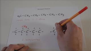 Konstitutionsisomere bei Alkanen Wie viele hat Hexan [upl. by Nelli]