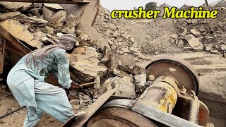 How to work stone crusher Machine  The power of Stone crusher Machine stones crushing [upl. by Roid]