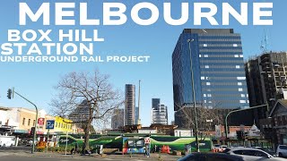 ⁴ᴷ NEW Box Hill Underground Railway Station  SRL East Melbourne  Walk With Us [upl. by Enael]