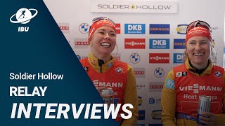 World Cup 2324 Soldier Hollow Women Relay Interviews [upl. by Olegnalehcim]