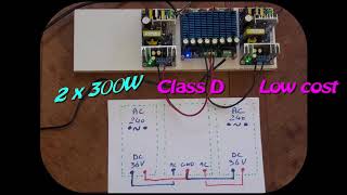 Comment alimenter un Ampli class D 2x420w TDA8954 avec alimentation à découpage Sans transformateur [upl. by Amron]