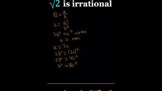 Proving that sqrt2 is irrational  proofs proof numbertheory [upl. by Airotel759]