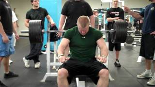 19 year old benches 500lbs raw [upl. by Tuckie467]