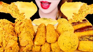 ASMR FRIED CHICKEN CHEESE BALL CHEESE STICK SAUSAGE RICE CAKE EATING SOUNDS MUKBANG 뿌링클 치킨 먹방 咀嚼音 [upl. by Modestia]