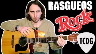 Aprende Como Tocar 5 Rasgueos de Rock Fáciles En Guitarra Acústica TCDG [upl. by Ssac]