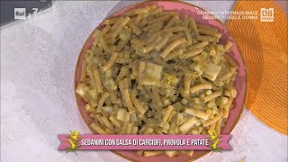 Sedanini con salsa di carciofi provola e patate  È sempre mezzogiorno  08032024 [upl. by Eikcin164]