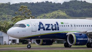 Airbus A320NEO  AZUL  PRYRK Pouso e Decolagem em Joinville 20122023 [upl. by Diver978]