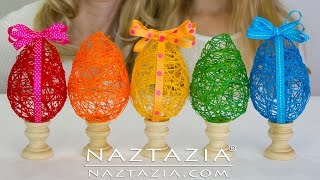 HOW to MAKE STRING EGGS  DIY Tutorial Easter Eggs Craft for Kids [upl. by Eneleahs712]