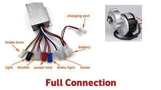 Ecycle 24V 250W Motor Controller Full Connection Step by Step [upl. by Ateinotna]