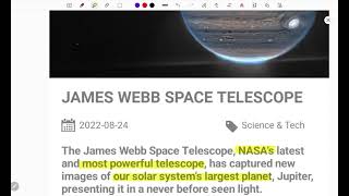 JAMES WEBB SPACE TELESCOPE EXPLAINED IN TELUGU  SPR NEWS UPDATES  UPSC  IAS [upl. by Josey]