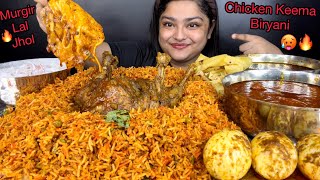 CHICKEN KEEMA BIRYANI WITH MURGIR LAL LAL JHOL SPICY EGG CURRY SPICY CHICKEN CURRY amp RAITA  ASMR [upl. by Ajit]