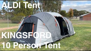 ALDI Kingsford 10 Person Tent Review  ALDI Adventuridge 10 Tent [upl. by Acinaj]