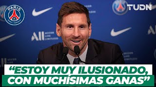 ¡Más que contento Las primeras palabras de Messi como jugador del PSG  TUDN [upl. by Waldos422]