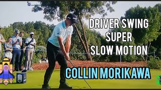 Collin Morikawa Golf Swing in Super Slow Motion face on Driver [upl. by Ttesil]