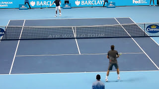 Roger Federer vs Rafal Nadal Court Level O2 ATP Tennis Rally  Different View [upl. by Enimassej]