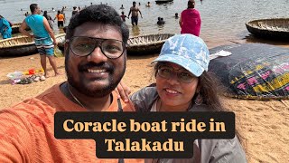 Coracle boat ride in Talakadu  Kaveri river  travel explore telugu [upl. by Kloman332]