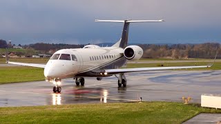 Embraer EMB135BJ Legacy 600 IKRFX TakeOff at Bern [upl. by Peacock]