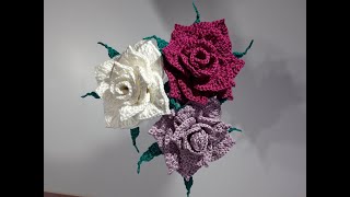 Trandafir crosetat  Rose crochet  Partea  I [upl. by Leind]