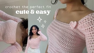 how to ACTUALLY crochet your own top  indepth tutorial for a flattering amp comfortable fit [upl. by Inanuah]