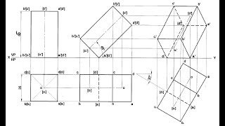 27  Orthographic Projection of Square Prism  Module 3  Engineering Graphics by GURUDATT H M [upl. by Farkas574]