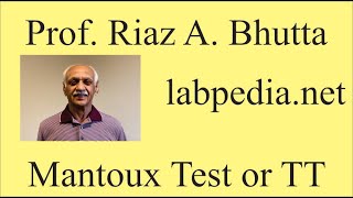 Mantoux test TT by Prof Riaz A Bhutta labpedianet [upl. by Ettenirt]