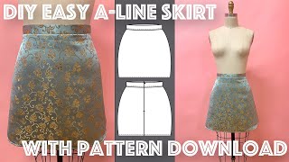 DIY Aline Skirt Tutorial With Pattern Easy For Beginners  Sew Anastasia [upl. by Packton]