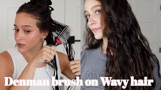 using the Denman brush on my Wavy hair again 2 years later [upl. by Llednahc]