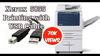 Xerox 5855657590 How to Print With USB Cable Connection Printer Setup [upl. by Ynehpets131]