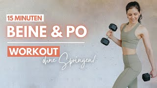 15 MIN BEINE amp PO Workout ohne Springen  Das perfekte Bein Workout für Zuhause  Tina Halder [upl. by Ardnusal]