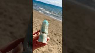 Magical Beach day with Amazonite Crystal  Earth connecting spiritualawakening soul crystals [upl. by Arema132]