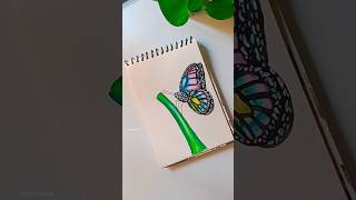 Easy butterfly painting।। art shorts shortsfeed shortsvideo easydrawing creative [upl. by Woodberry]