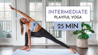 Intermediate Vinyasa Yoga Class  25 Min Hot amp Playful Yoga Workout  Yoga with Kate Amber [upl. by Nodyarg]