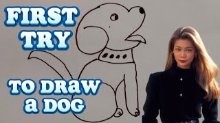 HOW CAN WE DRAW A DOG WITH NUMBERS 6621 FIRST TIME I DO IT [upl. by Annaegroeg]