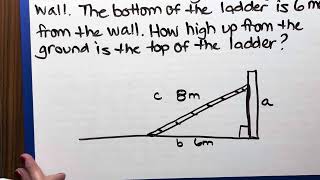 Pythagorean Theorem word problem  ladder find leg [upl. by Aisile979]