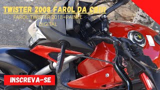 FAROL DA CB TWISTER NA CBX250 TWISTER  PAINEL DIGITAL [upl. by Rowe661]