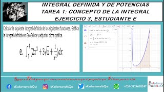 INTEGRAL DEFINIDA DE POTENCIAS TAREA 1 CONCEPTO DE LA INTEGRAL EJERCICIO 3 EST E UNAD 13012024 [upl. by Salokcin269]