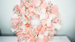 DIY Floral Spring Ribbon Wreath  Quick and Easy [upl. by Bonine887]