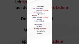 Sätze mit trotzdem Beispielsätze germanlevelb1  germangrammar  lerndeutsch [upl. by Funk]