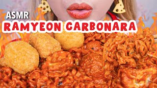 EXTRA PEDAS🔥 ASMR MIE RAMYEON CARBONARA DENGAN FIESTA GARLIC CHEESE NUGGET‼️ ASMR Indonesia [upl. by Ekenna560]