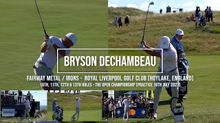 Bryson DeChambeau Golf Swing Fairway Metal amp Irons Royal Liverpool Golf Club Hoylake July 2023 [upl. by Nitsid]